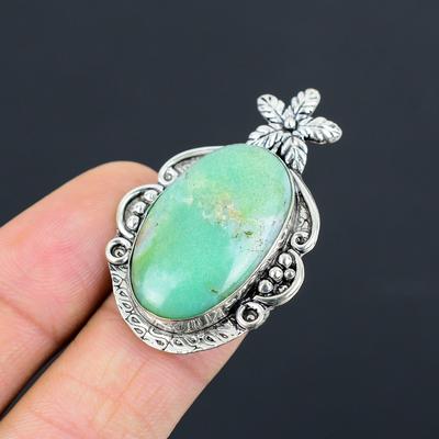 Mothers Day Deal 925 Silver Natural Chrysoprase New Flower Multi Stone Ring US 6