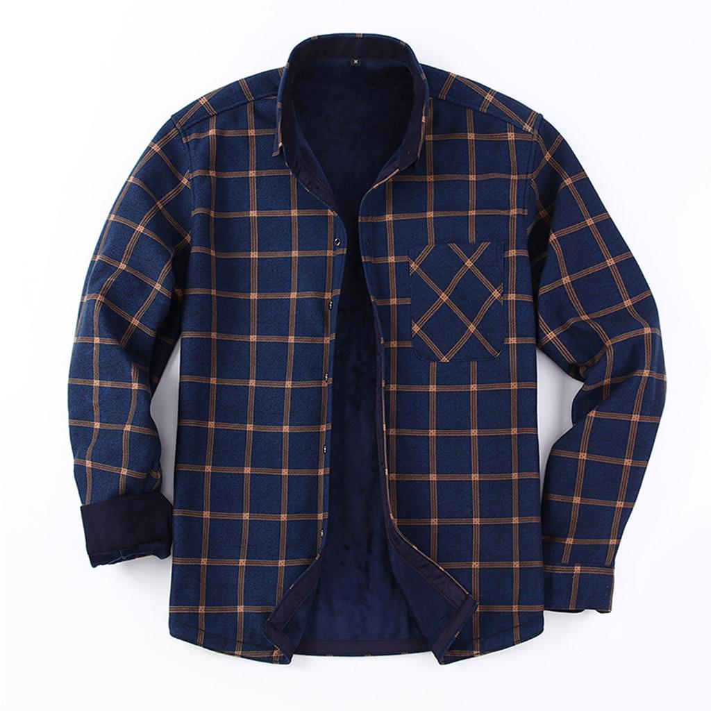 Men's Flannel Button-Up Jacket | Plaid, Fleece Lined, Chest Pockets ,Warm , Casual & Stylish | For Daily, Work & Weekend