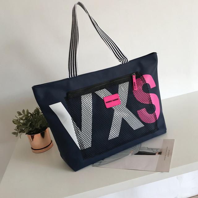 Letter Tote Women Shoulder Bags Trendy Waterproof Tote Beach Bag Large Capacity Female Travel Shopping Bags