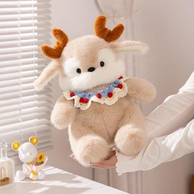 Christmas Red Elk Deer Doll Ornament with Backpack, Perfect Small Gift for Girlfriend