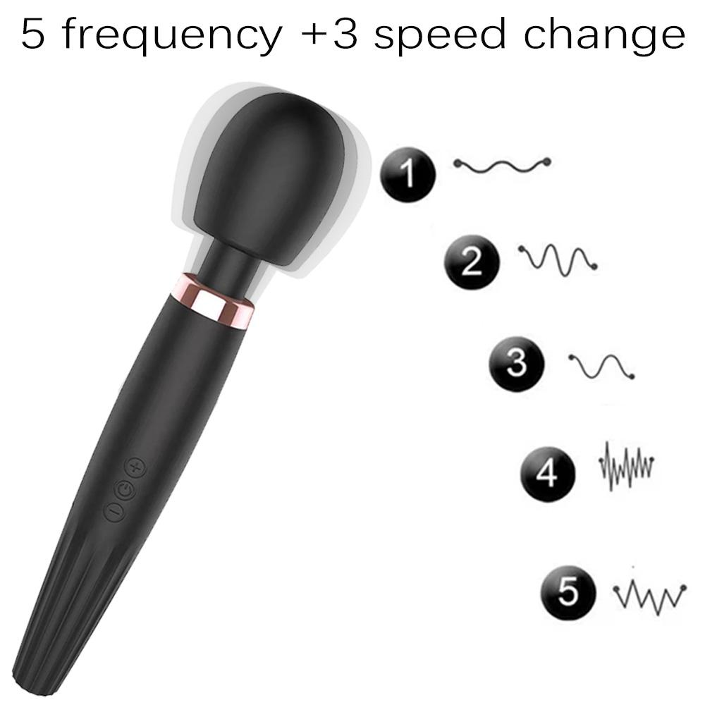 Multi functional massage stick large massage stick ABS+silicone material 3-speed variable speed+5-speed mode USB charging style