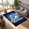 Leeds Rhinos Crystal Velvet Rug, Custom Name Text Personalized Non‑Slip Floor Mat for Home Decor Gift