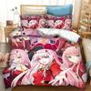 3D Druck Cartoon DARLING in the FRANXX Zero Two 02 Bettwäsche Set Jungen Mädchen Einzelbett Queen Size Bettbezug Kissenbezug Bett Kinder Erwachsene