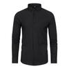 Camisa Social Masculina de Manga Longa Elástica Não Amassa - Cor Sólida