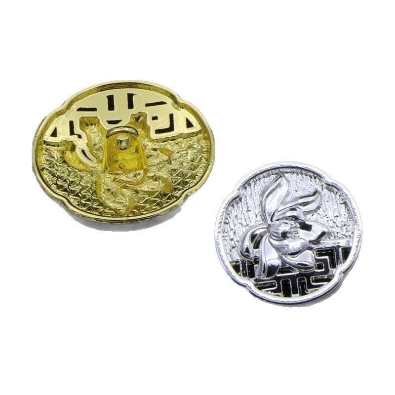 10Pcs Round Button Cardigan New Chinese Sweater Trench Coat High-End Exquisite Metal Decorative Buttons