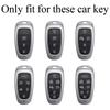 Zinc Alloy + Leather Car Key Case Cover for Hyundai Solaris Sonata Hybrid NEXO NX4 New Grand Santa Fe Tucson 2020 2021 2022 2023