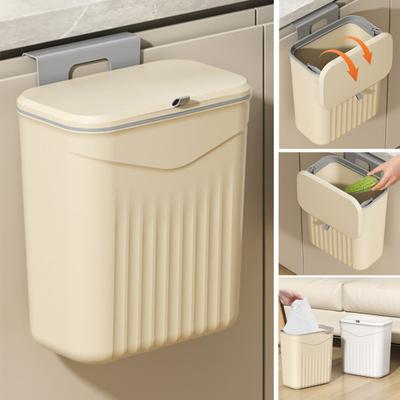 Kitchen Compost Bin with Lid Wall Mounted Garbage Can Bathroom Kitchen Waste Basket Bin
