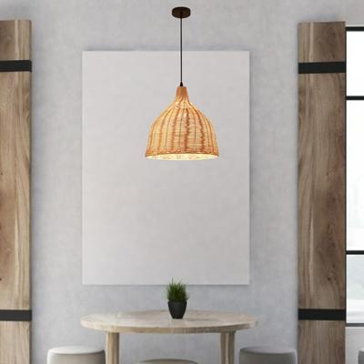 Grass Vine Pendant Light Fixture Retro Restaurant Tea Room Handmade Woven Hanging Chandelier Lamp