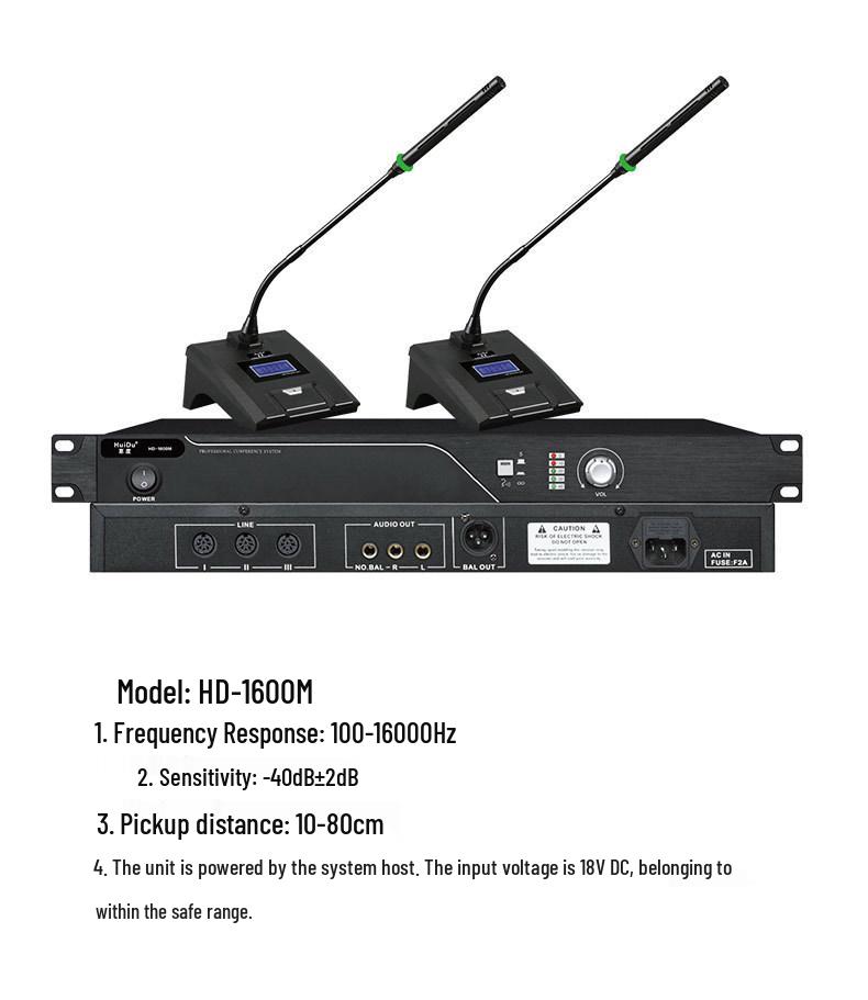 HuiDu HD-1600M Wired Conference Gooseneck Microphone System
