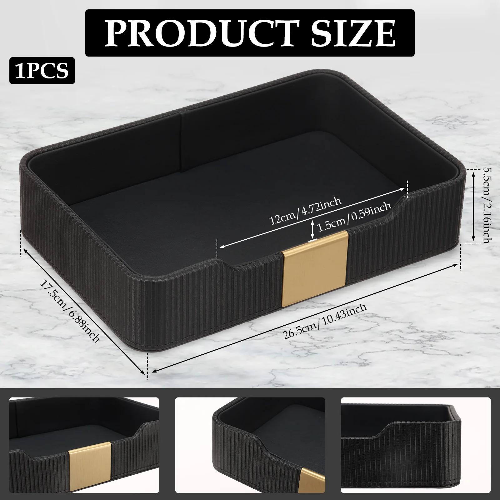 Desktop Storage Tray PU Leather Nightstand Tray Holder Entryway Key Watch Wallet Phone Storage Tray for Home Bathroom Decoration 5200₽