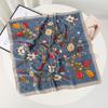 New Summer Flower Simulation Silk Scarf Retro Thin Scarf Neck Protection 71 × 71cm Tie Bag Tube Top Square Scarf