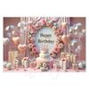 Pink Birthday Theme Party Decoration Backdrop Cloth - Party Decoration Scene Background Wall Hanging