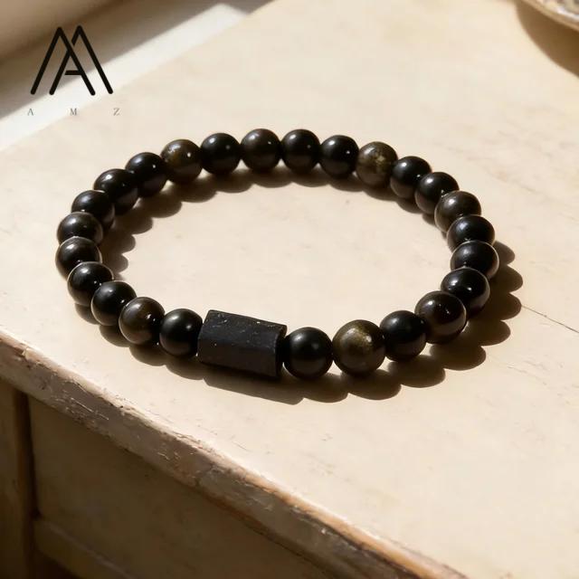 Amazing Jewelry Black Iron Rough Column Charm Bracelet Masculine Protection Amulet Classic Style Spacer Made in China