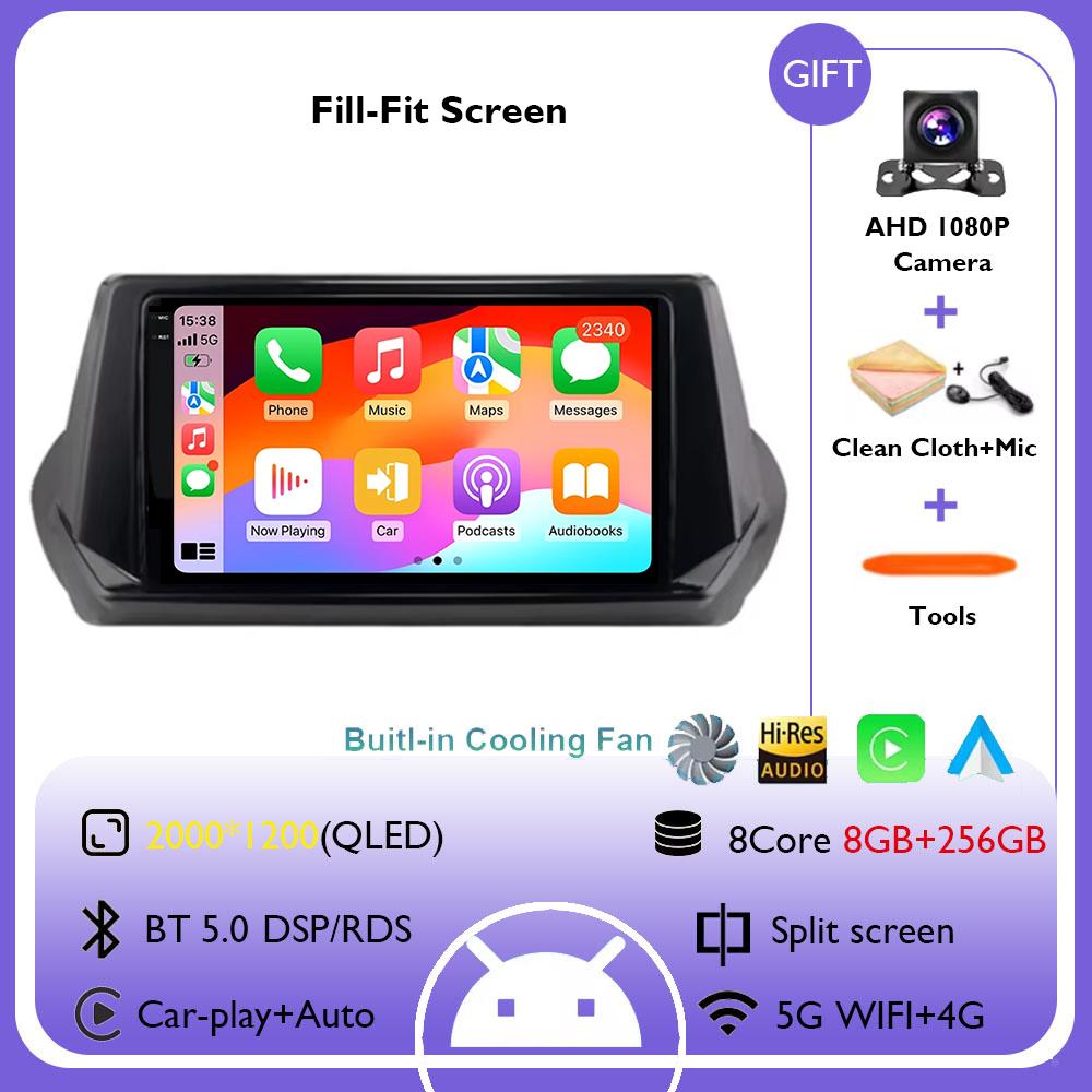 9Inch Android 14 Wireless Carplay Auto For Peugeot 2008 208 2019 2020 2021 2022 Car Radio Multimedia Video Player Navigation GPS