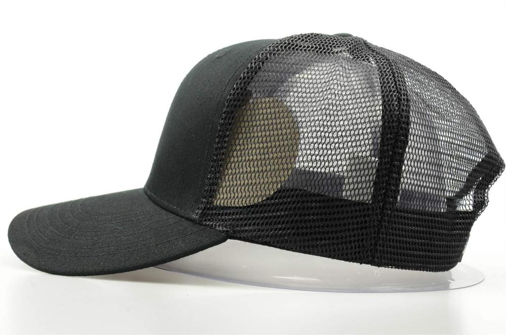 RF Large Size Mesh Deep Long Solid Color Cap, Men's Hat, Brim, 60-65cm, Unisex, Stylish, Cool, Brim, Popular, (Black)
