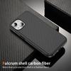 For iPhone 15 Plus/14 Plus Skin-touch Case Carbon Fiber Texture PC + TPU Back Cover Compatible with MagSafe