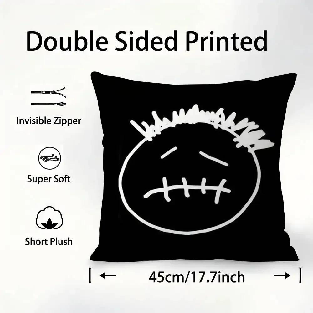 Rapper T-Travis S-Scott Pillow Case High Quality Home Textile Double-sided Printing Short Plush Cushion Decoration Pillow Cover