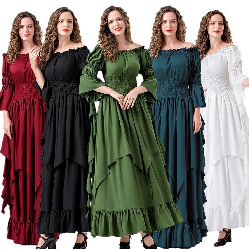 Womens Vintage Medieval Princess Costume Halloween Party Theater Performance Cosplay Outfit