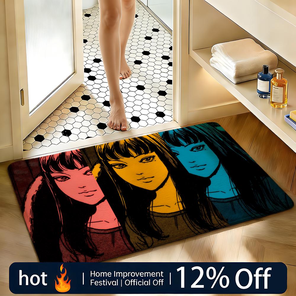 Soft Absorbent Non-Slip Rug Manga Tomie Floor Mat Home Decor Doormat Bedroom Floor Mat Shower Carpet
