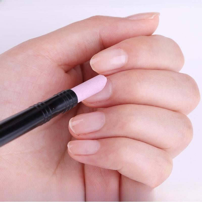 1Pc New Nail Art Quartz Pen, Double-headed Multi-functional Exfoliation and Repair Grinding Pen, Nail Surface Matte Fine Grinding Stick