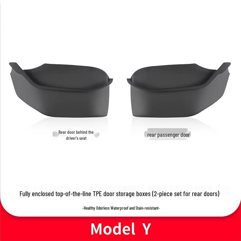 Tesla Model Y Model 3 Türschlitz-Aufbewahrungsbox mit Samtpads zum Schutz