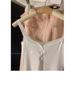 Xin Bang Bang White Lace Trim Padded Camisole: Women's Summer Vest with Beautiful Back Design