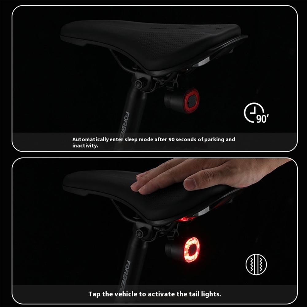 COB Cycling Tail Lamp Type-C Charging Auto Brake Sensing Light 4 Modes Cycling Warning Flashlight Bicycle Accessories Lights