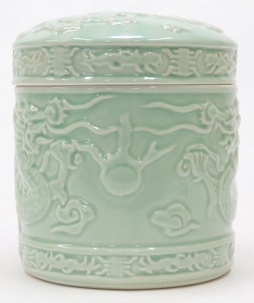 Setomono Honpo Celadon Dragon Urn [5 Sun] Body Diameter 15cm X Height 18cm