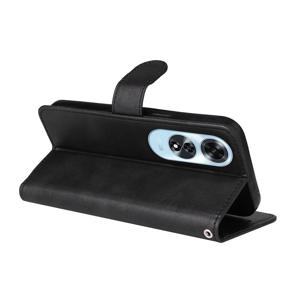 For Oppo A60 4G Leather Case Calf Texture Wallet Magnetic Buckle Cell Phone Cover