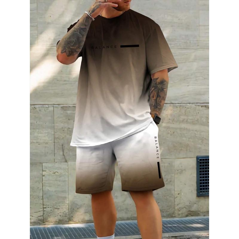 2 Piece Summer Casual Everyday Men's Short Sleeve Shorts Set Hawaiian Print Men's T-shirt Outdoor Sports Men's Beach Shorts