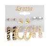 Modyle Vintage Pearl Butterfly Leopard Acrylic Earring Set For Women Girls Heart Earrings Elegant Wedding Party Jewellery