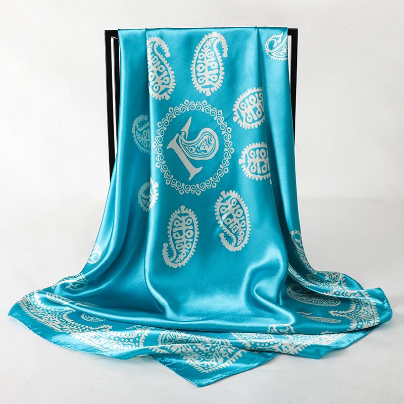 2025 Hip Hop Hijab Scarf Women Print Neckerchief Foulard Square Satin Silk Scarves Shawls And Wraps Lady Pashmina Bandana 2025