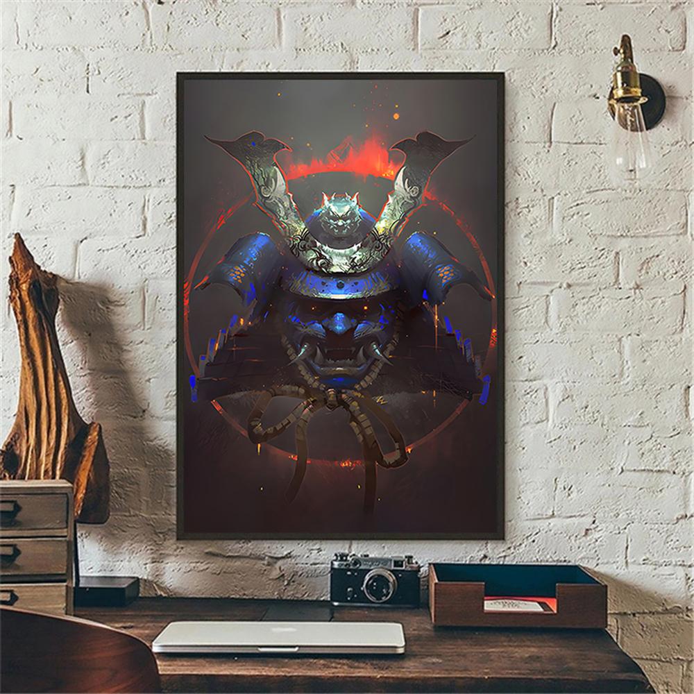 Japanese Samurai Canvas Poster Modern Home Sofa Background Wall Art Painting Print Pictures Bedroom Living Room Decor Mural Gift