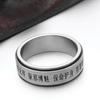 Taoist Meditation Titanium Steel Ring with Eight Trigrams That Can Rotate To Relieve Stress and Anxiety