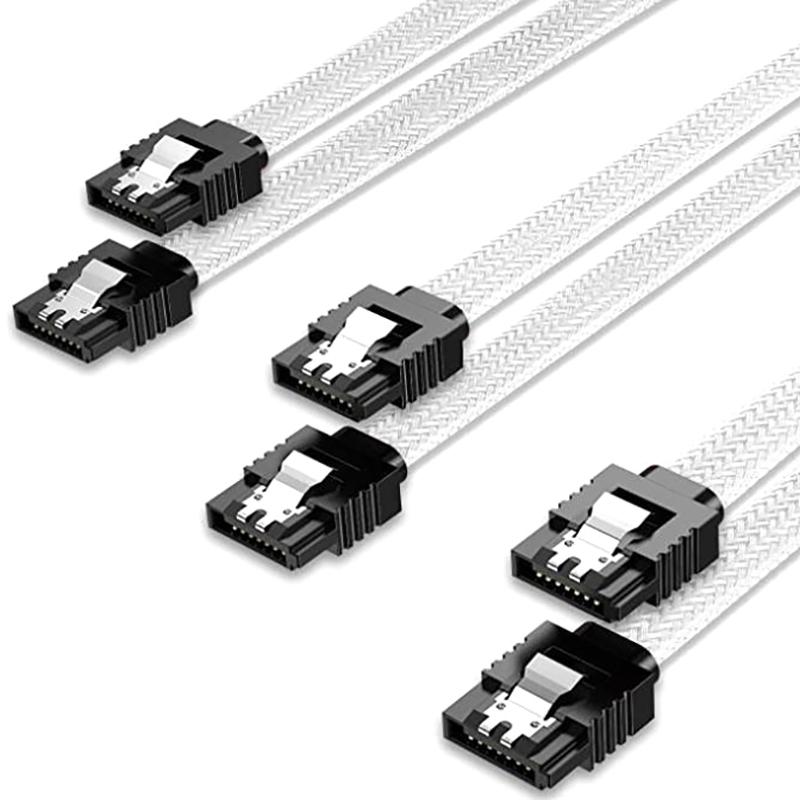 Sata 3.0 Iii Sata3 7Pin Data Cable 6Gb/S Ssd Cables Hdd Hard Disk Drive Cord Line With Nylon Premium Sleeved