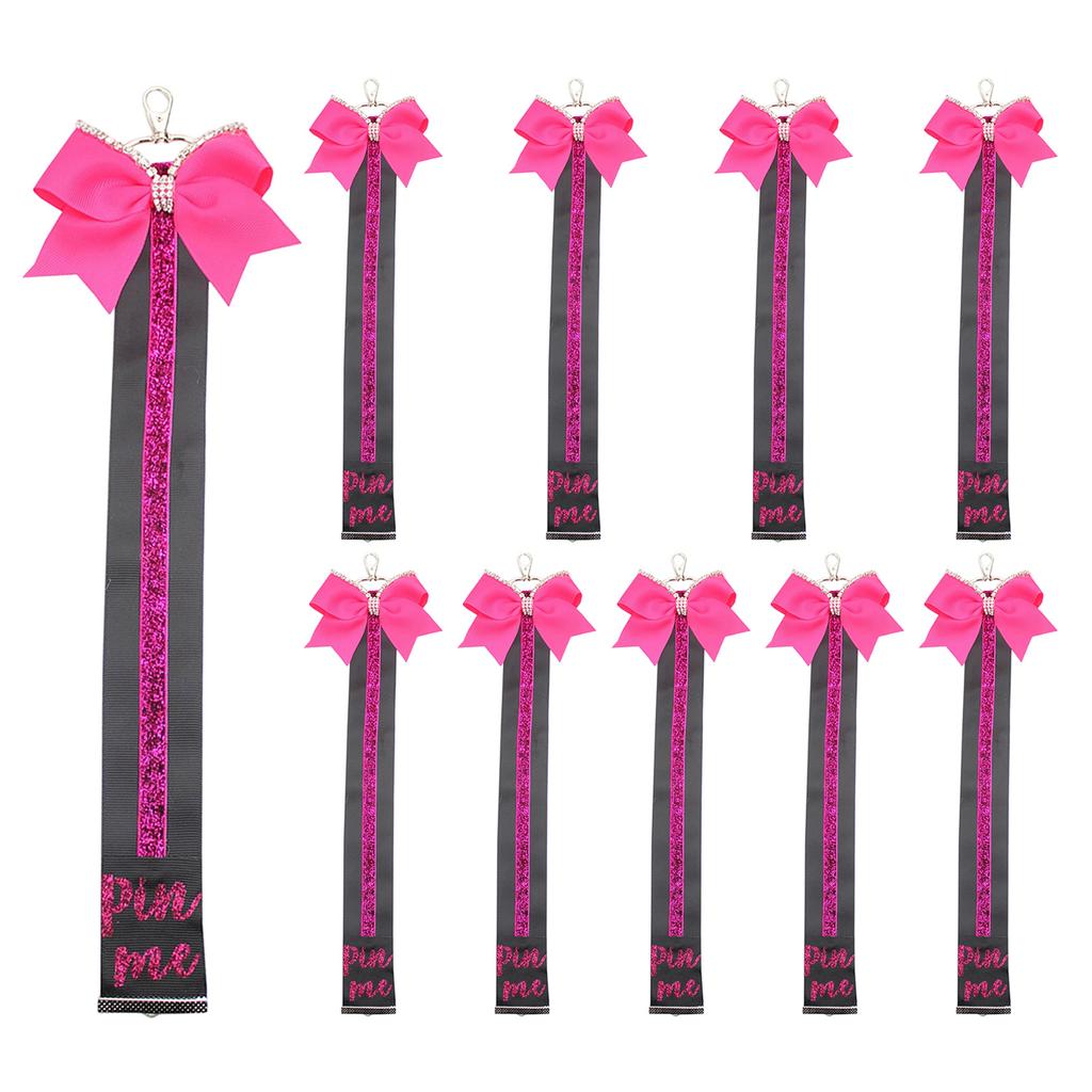 Cheerleading Competition Accessory Glittering Pin Me Ribbon Keychain for Backpacks and Goody Bags Sports Accessories