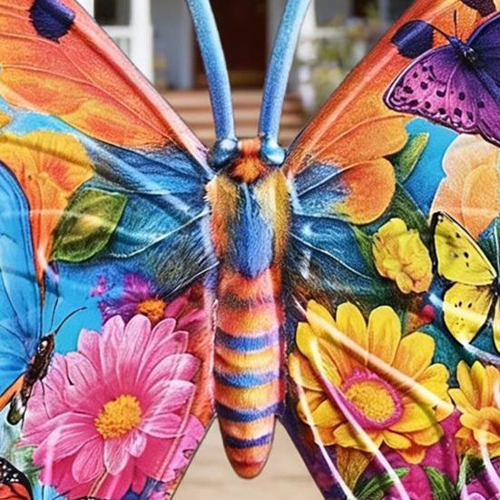 3Pcs Colorful Butterfly Wall Decoration, Weather-proof Butterfly Shape Wall Art, Metal Butterfly Hanging Ornament for Home, Garden, Yard, Patio