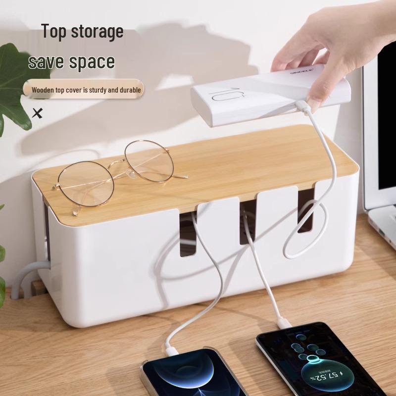 Golden Cat Power Strip & Cable Organizer Box