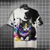 Women's Top Crew Neck Cat Print Fashion Short Sleeve Loose T-Shirts Women’s