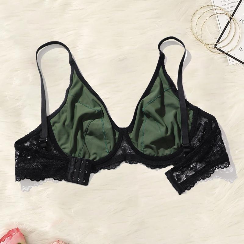 Dámská podprsenka plus size Sexy krajková 3 háčky Mašle Podprsenky Pohodlná s kosticemi 0Xl-5Xl - 090