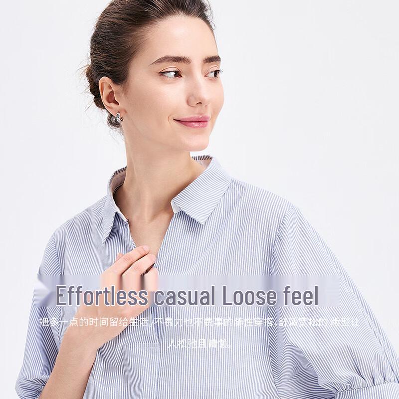 Navigare Women's Striped Cotton Half-Sleeve Shirt