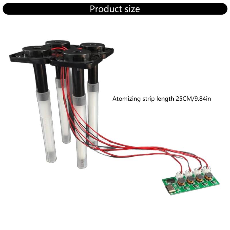 Ultrasonic Nebulizer Unswitched Atomization Control Board Four Head Humidifier Module For Plant Moisturizing