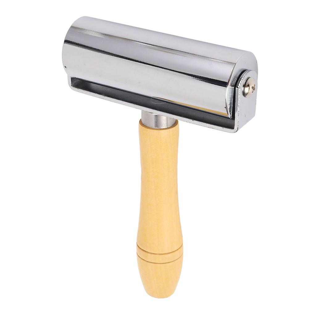 Rullo in Pelle Pressa Cucitura Rullatura Artigianato Colla Laminazione Strumento Acciaio Inossidabile con Manico in Legno L