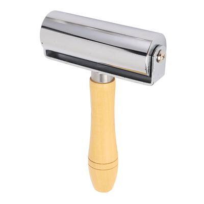 Prensa de Rolo de Couro para Costura, Ferramenta de Artesanato com Cola para Laminação, Aço Inoxidável com Cabo de Madeira L