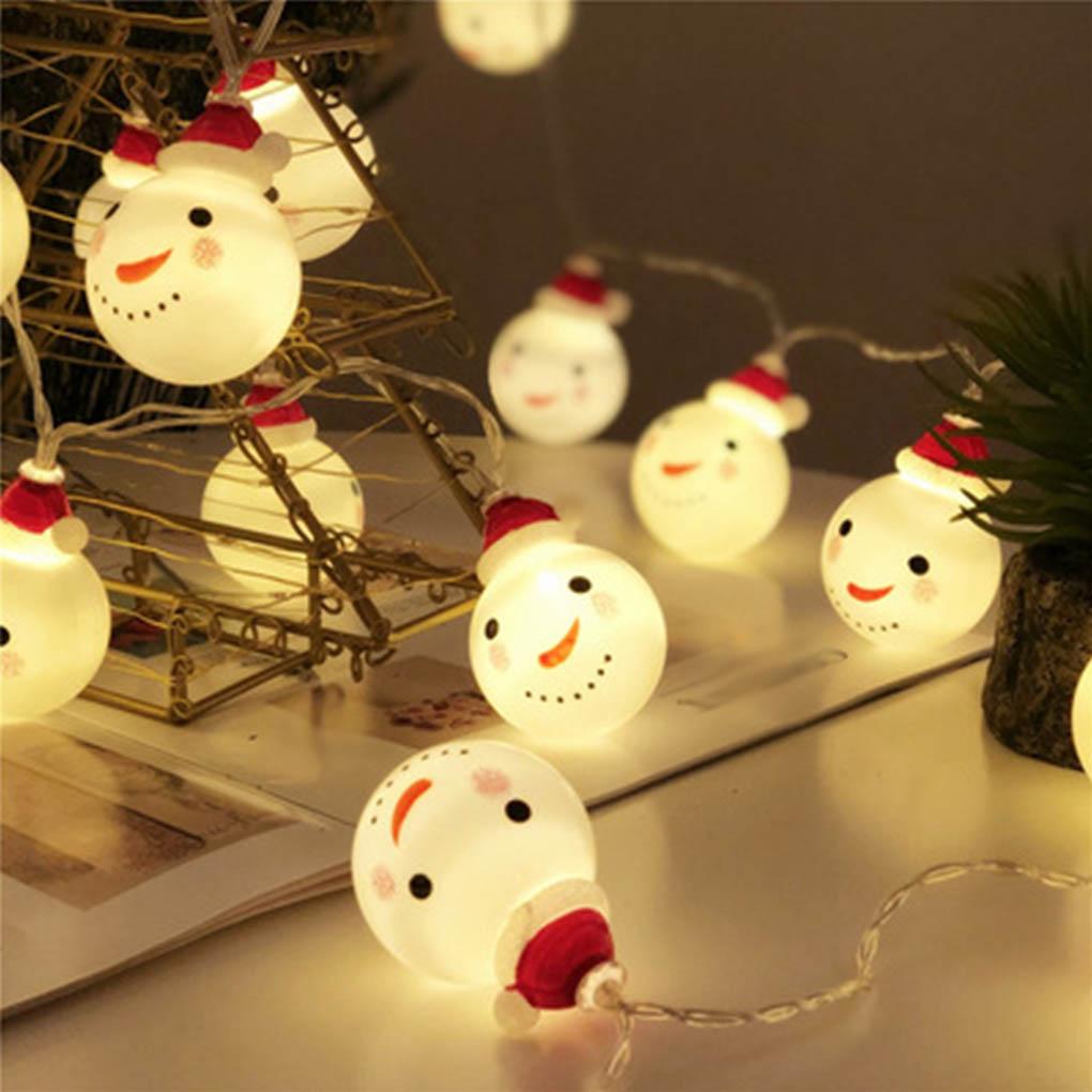 Christmas LED String Lights Santa Claus Snowman Xmas Tree Bedroom New Year Decorations Party Supplies Home Door Window Decor
