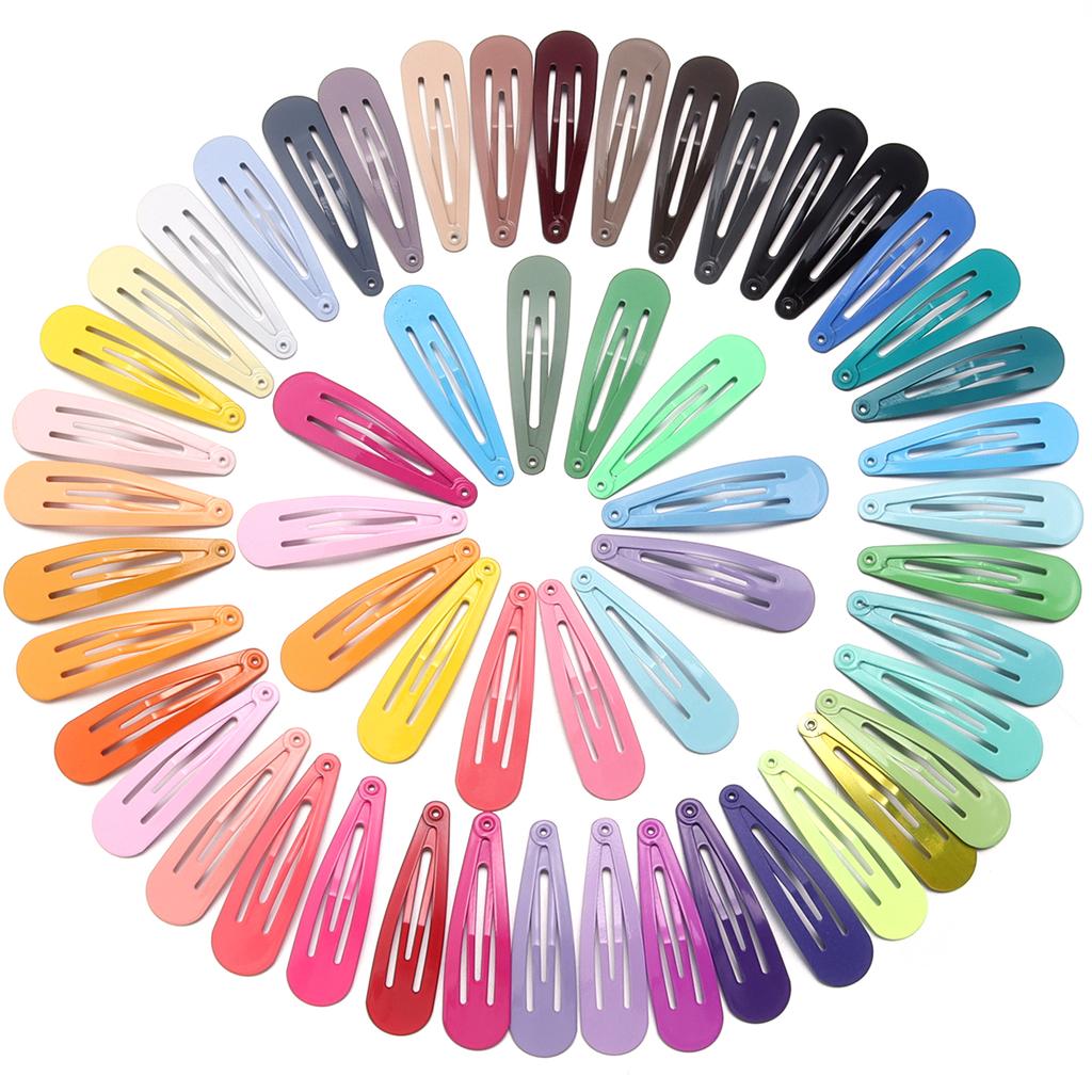 50Pcs Solid Colors BB Hairclips Girls Y2K Cute Small Barrettes Women Simple Metal Snap Clip Headdress Children Hair Accessories