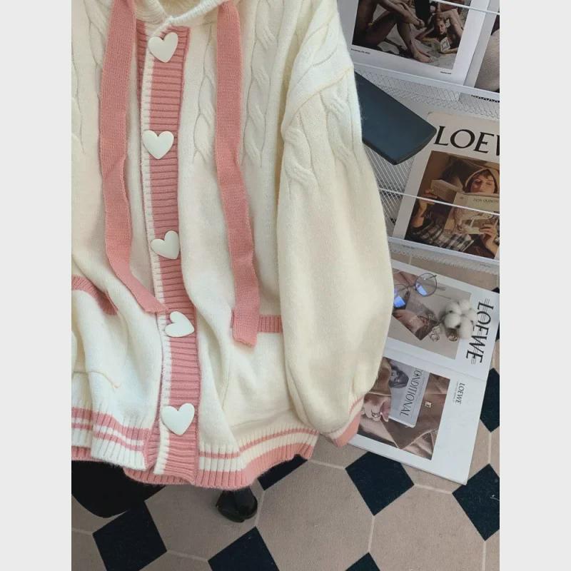 Plus Size 200lbs Women's Hooded Cardigan: Loose-Fit Knit Sweater for Petite Autumn/Winter