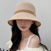 ins sunscreen straw hat women's summer travel shading breathable straw bucket hat outdoor seaside temperament basin hat