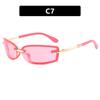 Rimless Y2K Style Sunglasses Rectangle Fashion Popular Women Men Shades Square Sun Glasses for Female Male Oculos Metal Frame