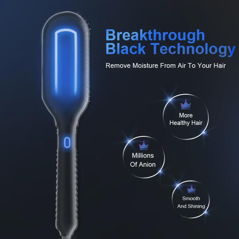 Portable Wireless Negative Ion Hair Comb - Anti-scalding, Air Bangs, Inner Buckle, Summer Straightening.